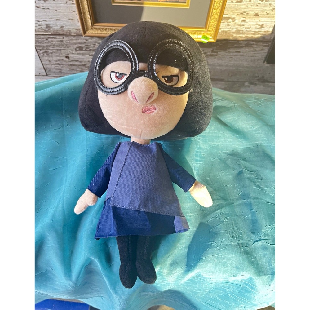Disney The Incredibles Edna Mode Plush Doll Blue Dress Small 2018 MPN 55355